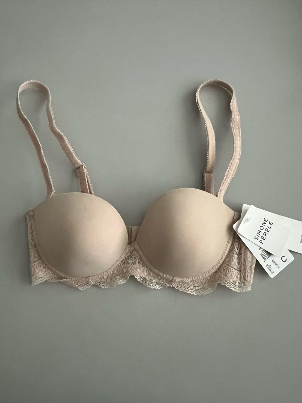 Simone Perele beige Strapless Convertible Underwire Bra 32C NWT